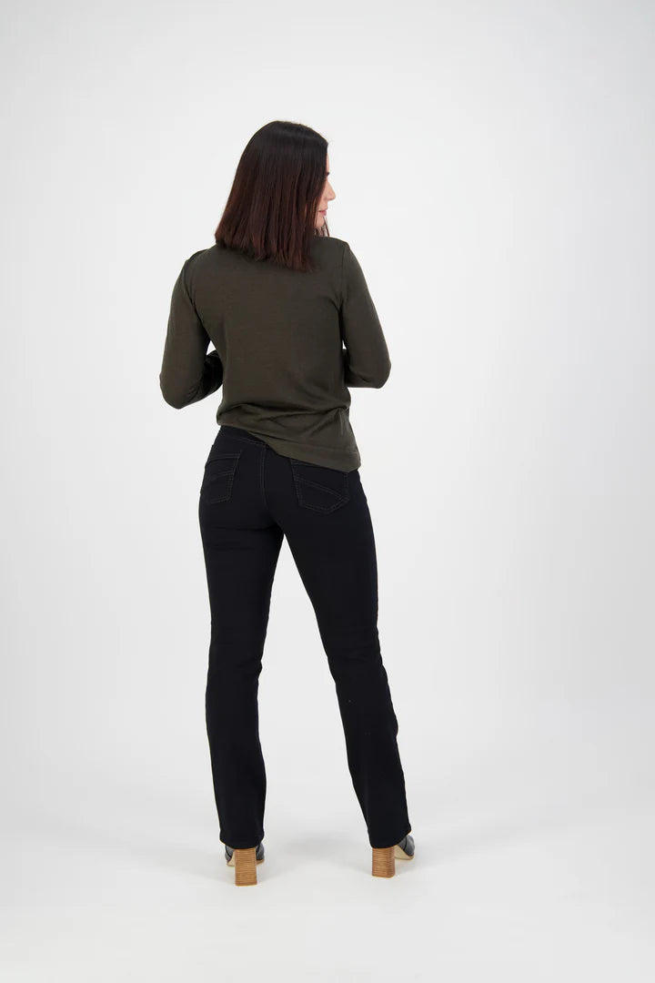 Straight Leg Full Length Jean Black Denim