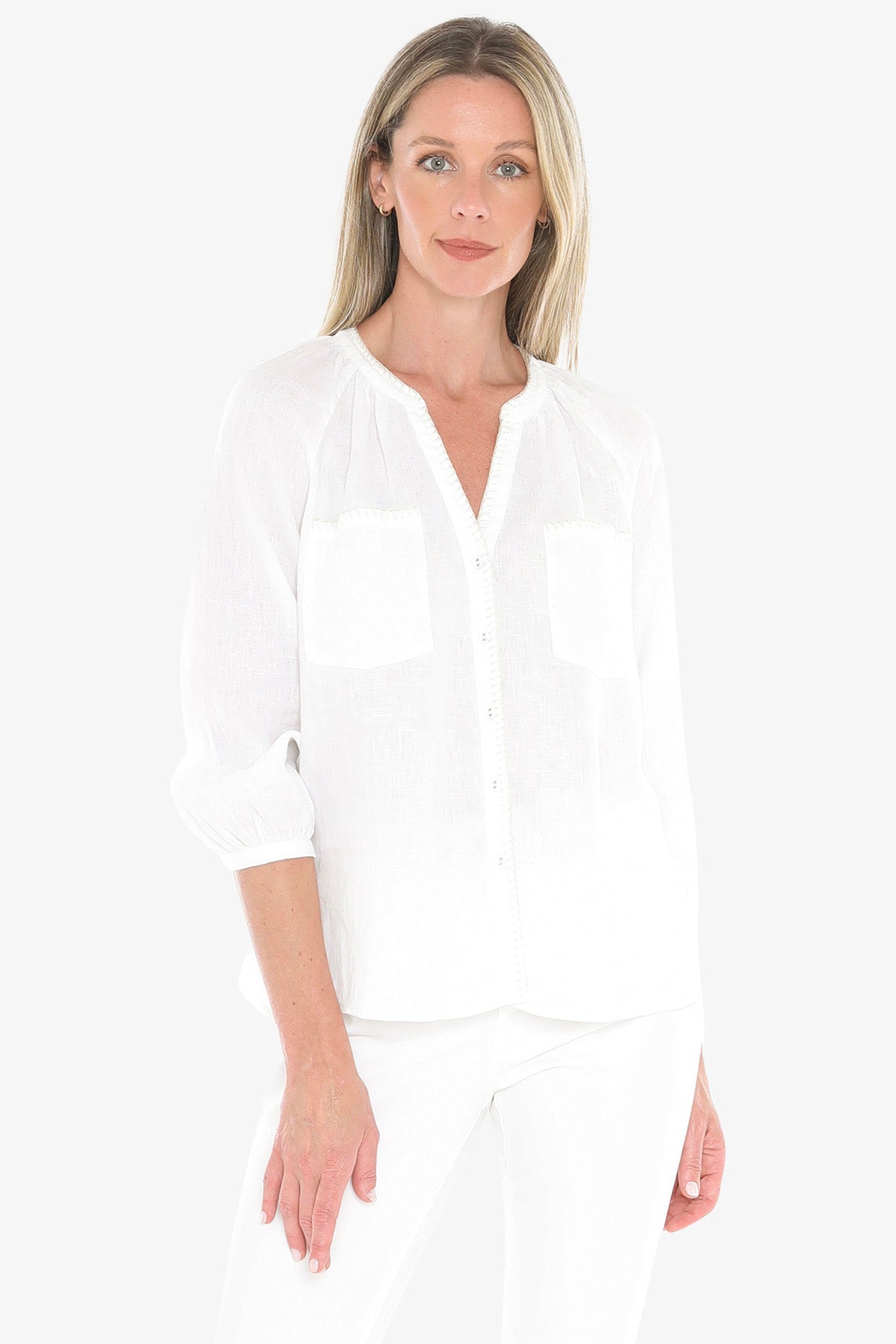 2 Pocket L/S Shirt White