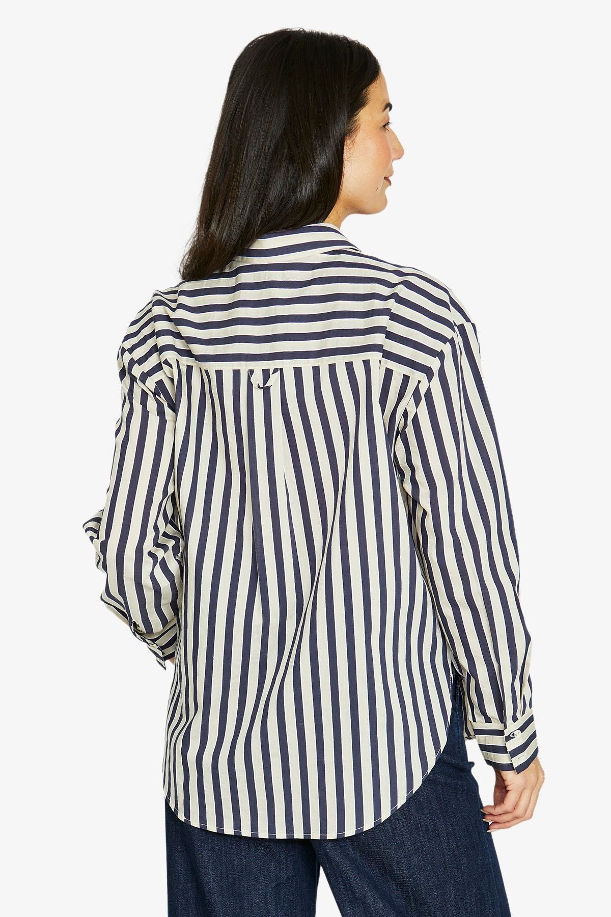 Ribbon Stripe Shirt Ink/Barley