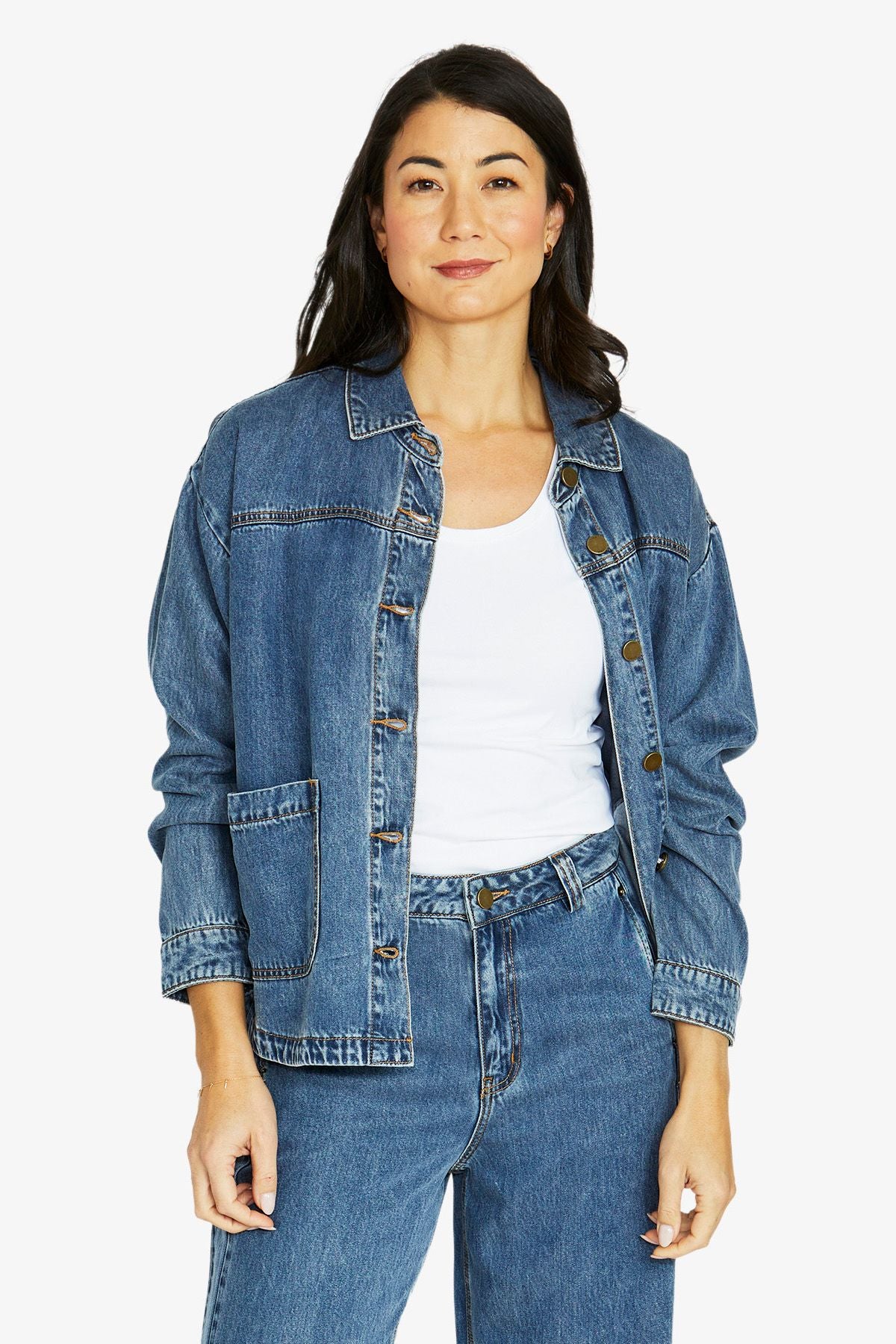 Soft Denim Jacket Mid Blue