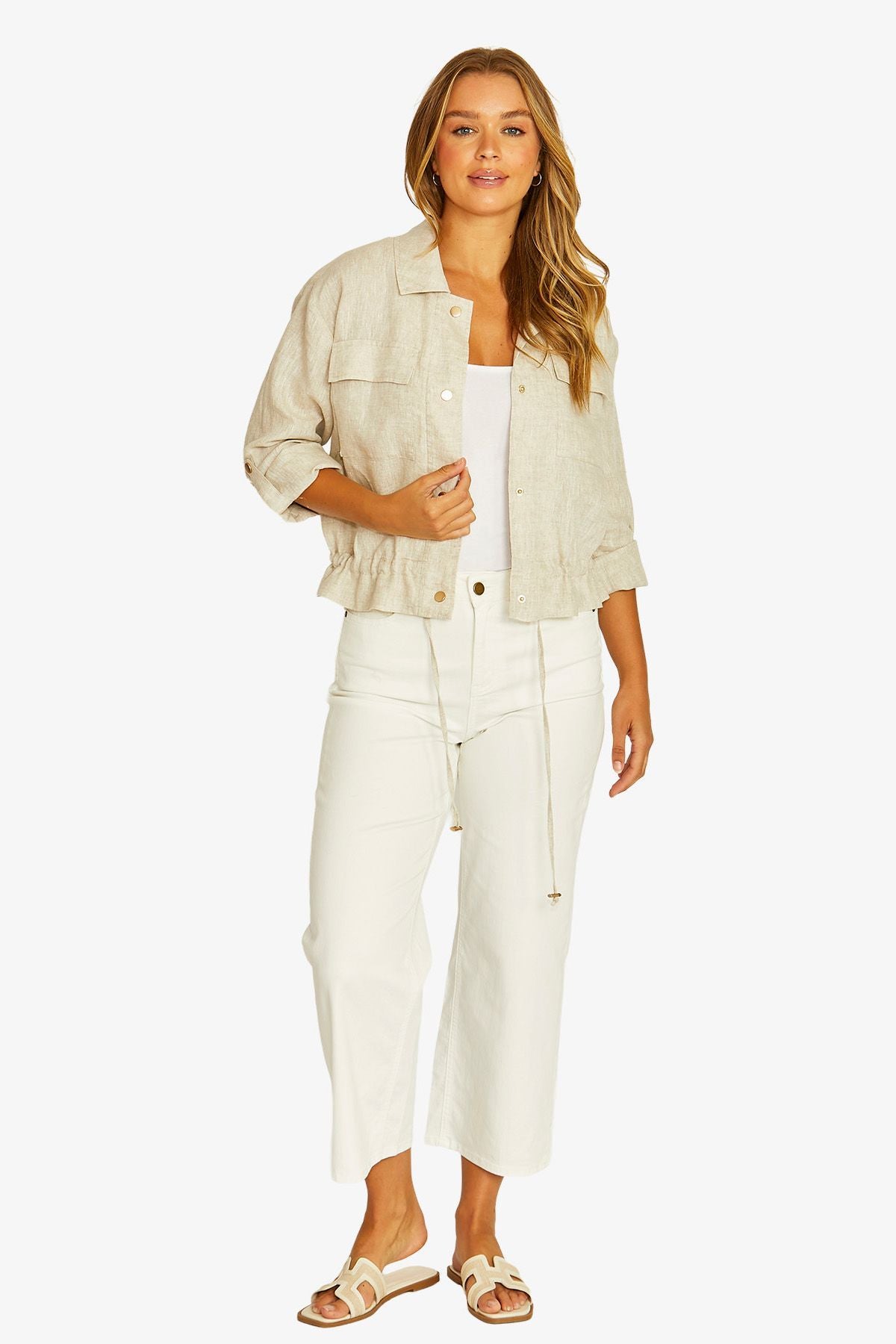 Drawstring Jacket Nat/Flax