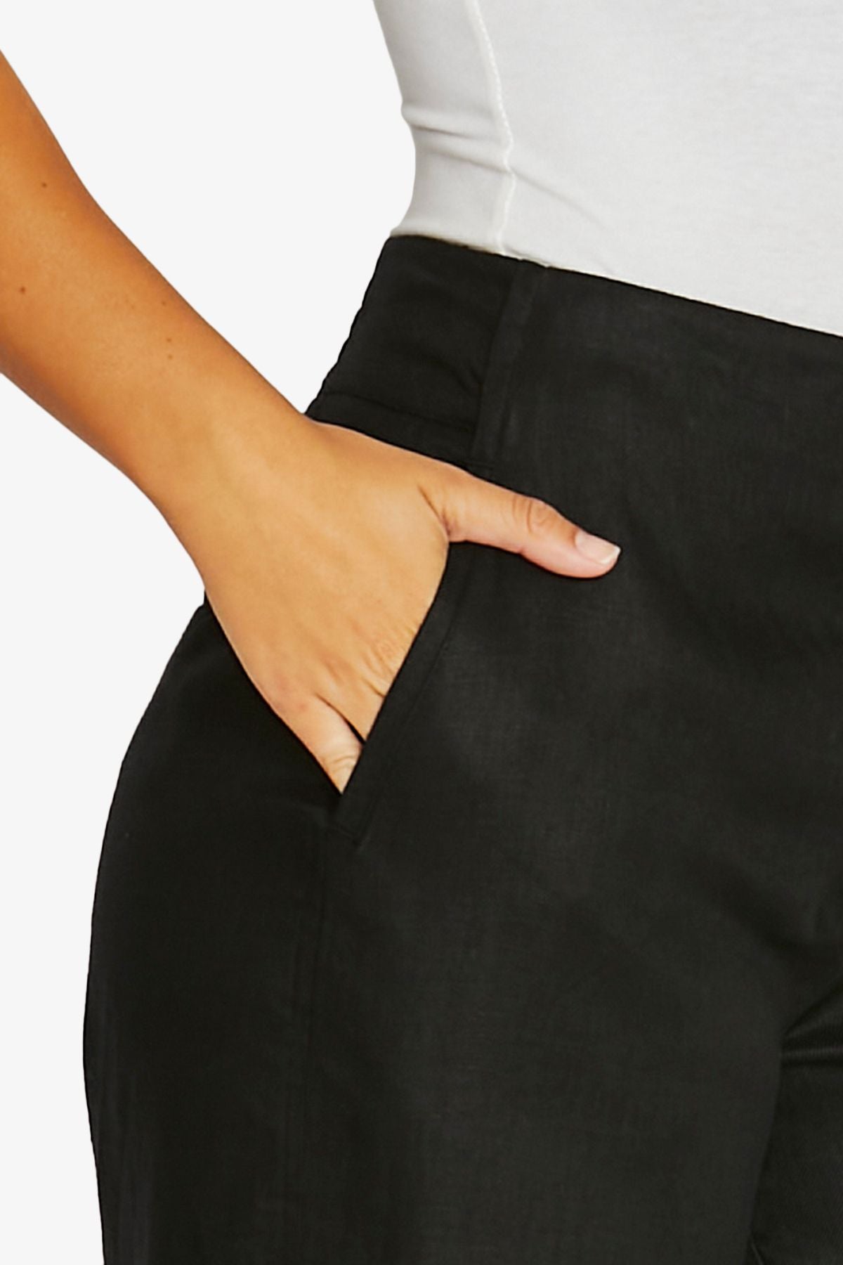 Twill Wide Leg Pant Black
