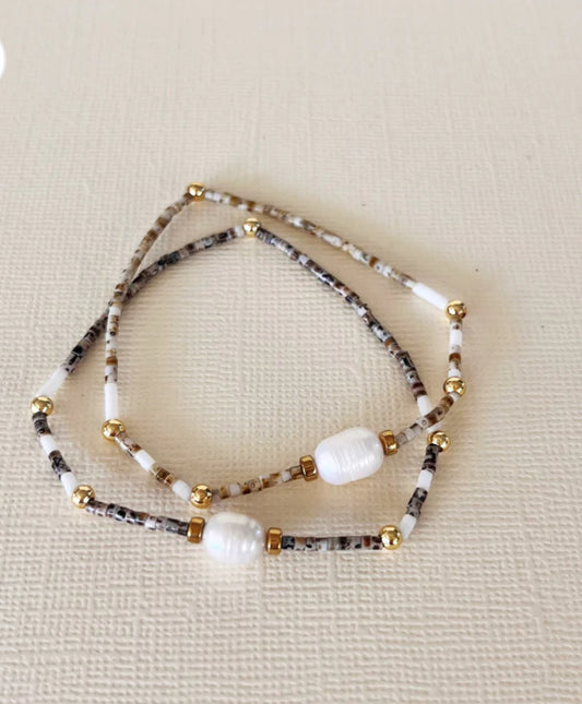 Drew Beaded Pearl Bracelet Duo