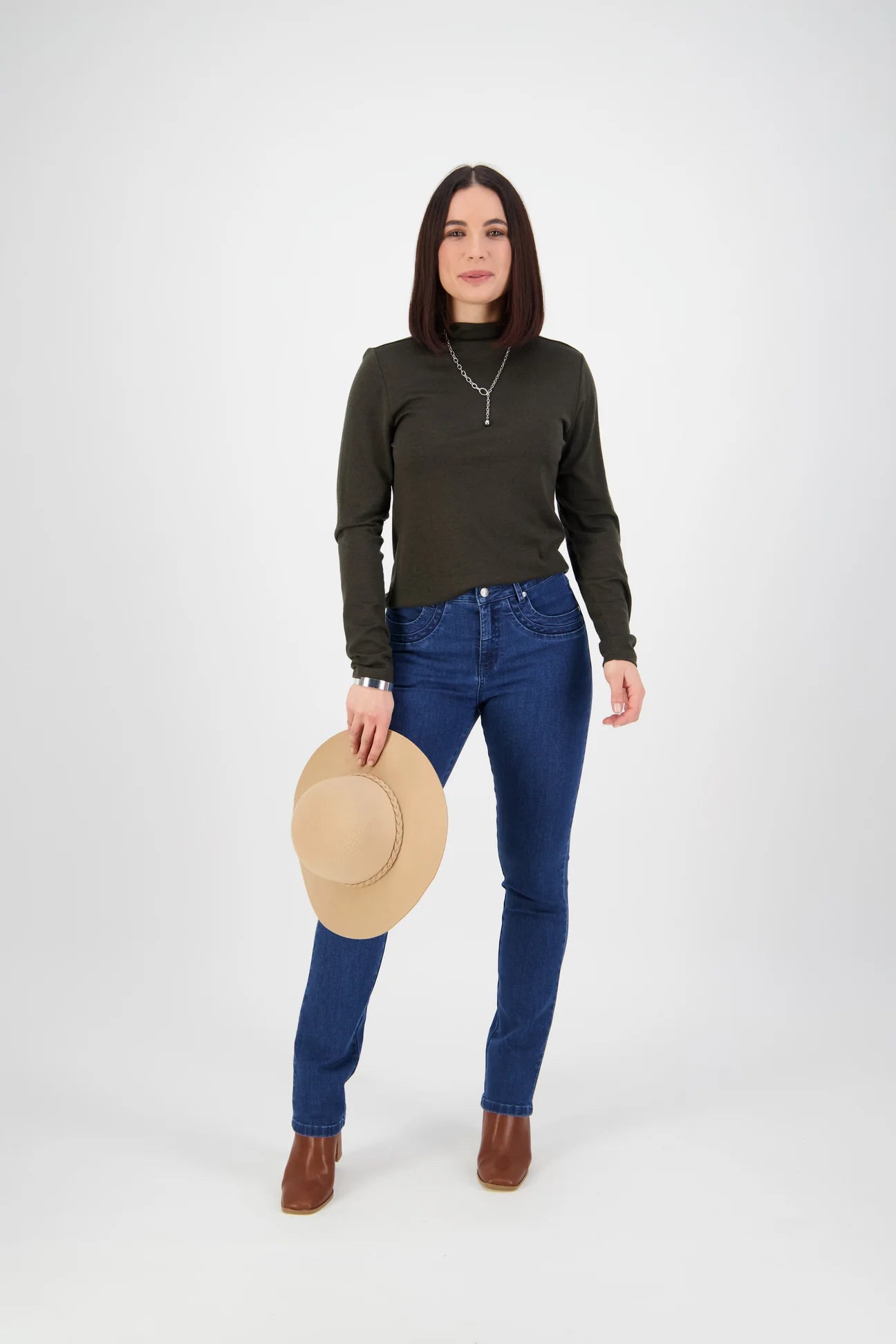 Slim Leg Full Length Jean Blue Denim 9901