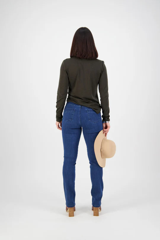 Slim Leg Full Length Jean Blue Denim 9901