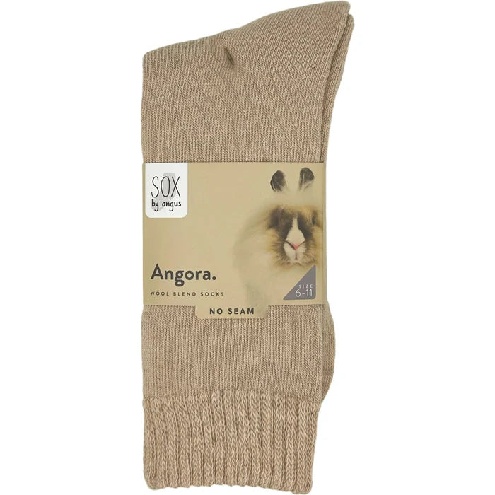 Angora Wool Blend Cushion Crew Mocha 6-11