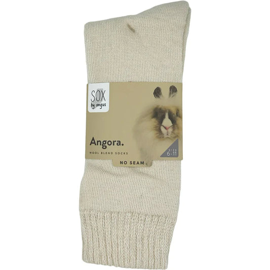 Angora Wool Blend Cushion Crew Bone 6-11