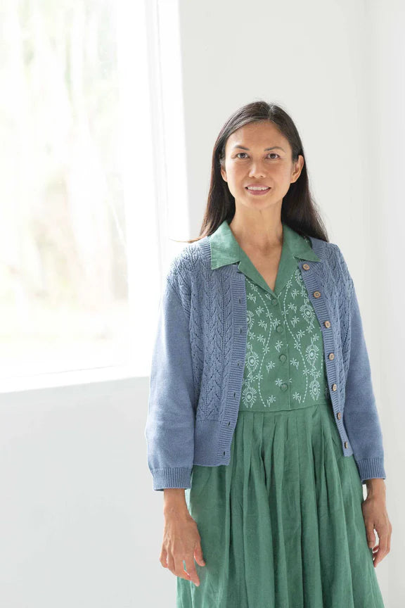 Ava Cardigan in Denim Blue