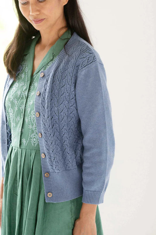 Ava Cardigan in Denim Blue