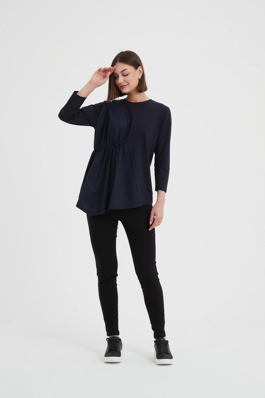 3/4 Sleeve Asymmetric Top