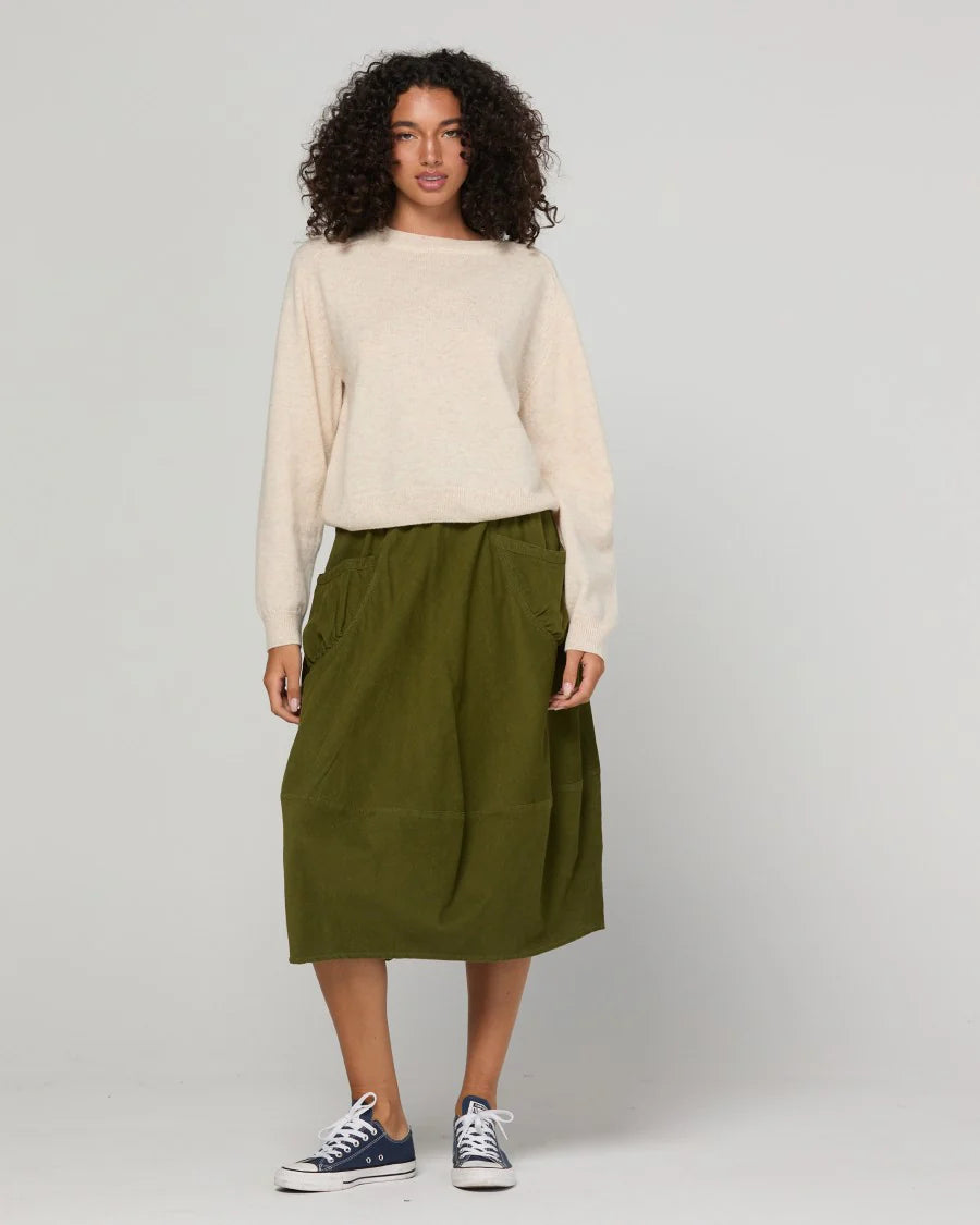 Cord Guru Skirt Olive Green
