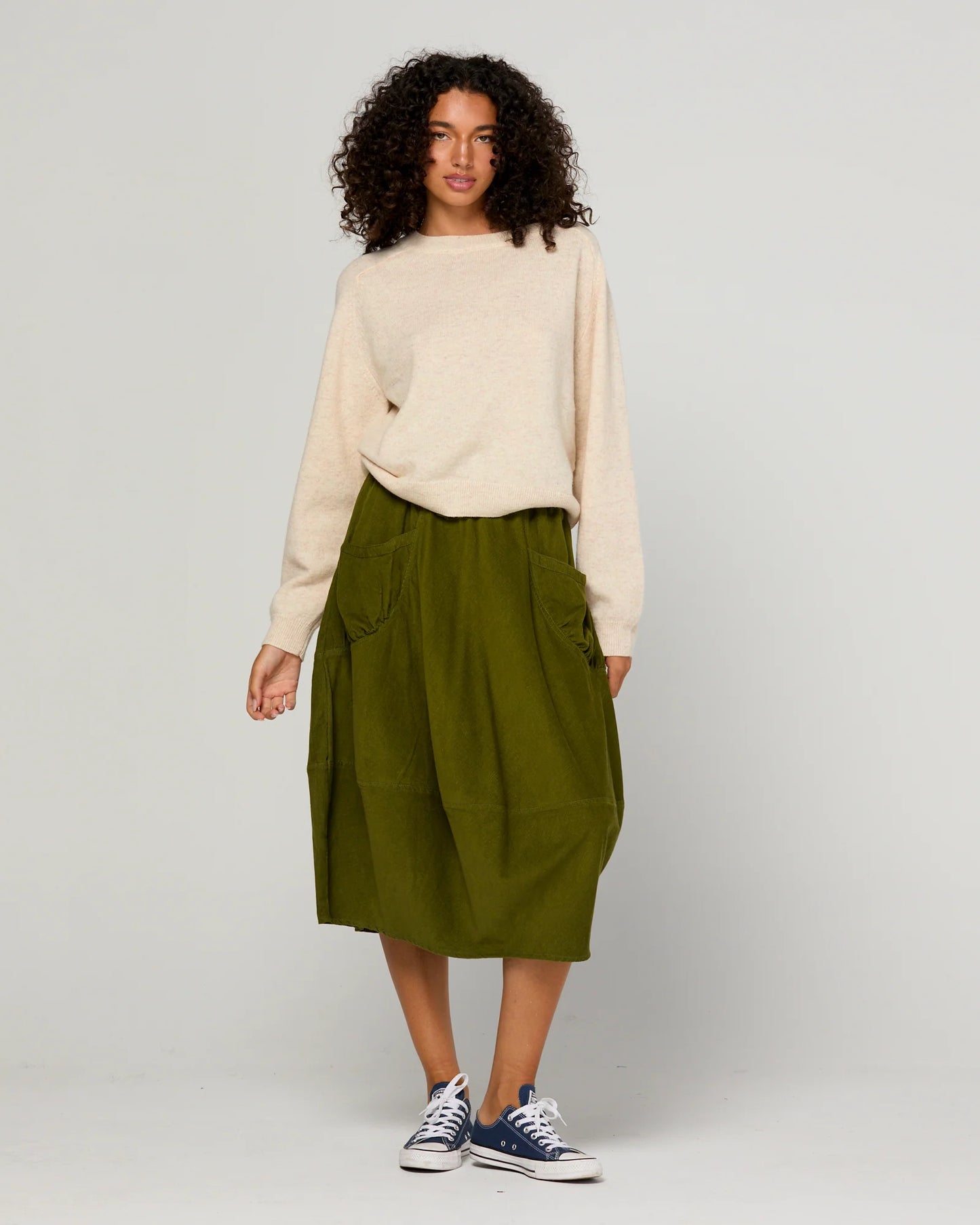 Cord Guru Skirt Olive Green