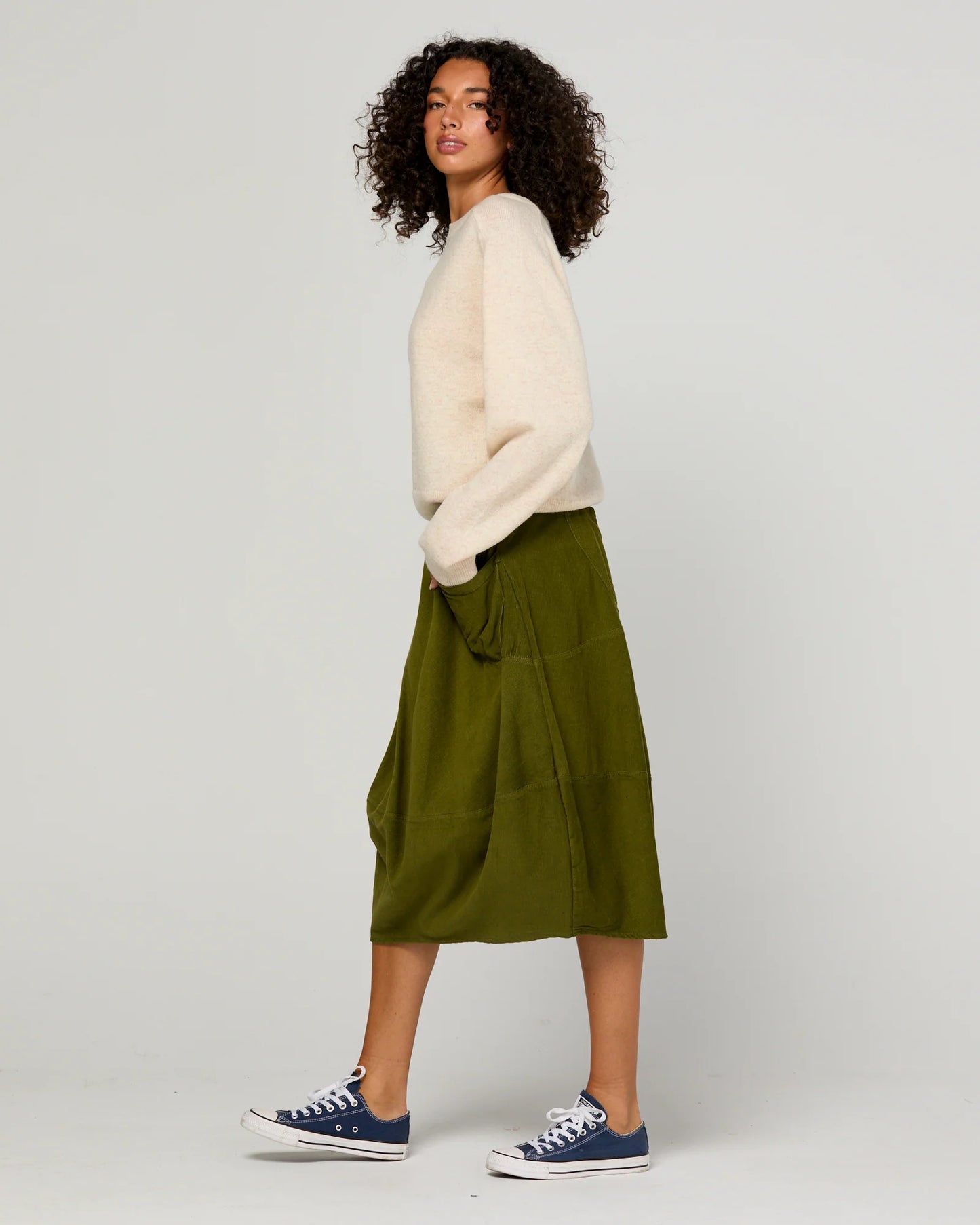 Cord Guru Skirt Olive Green