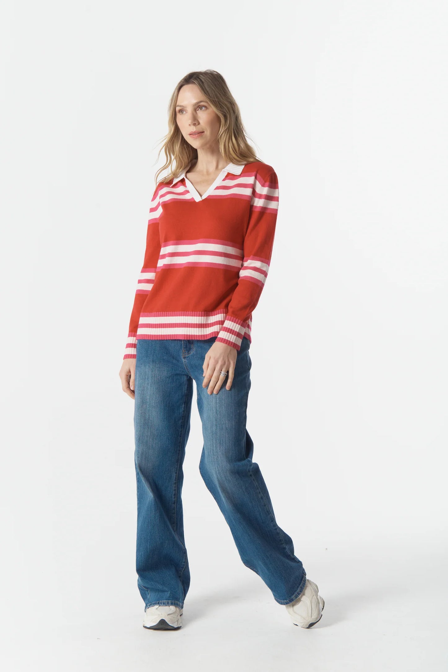 Sun Chaser Polo Knit Scarlet