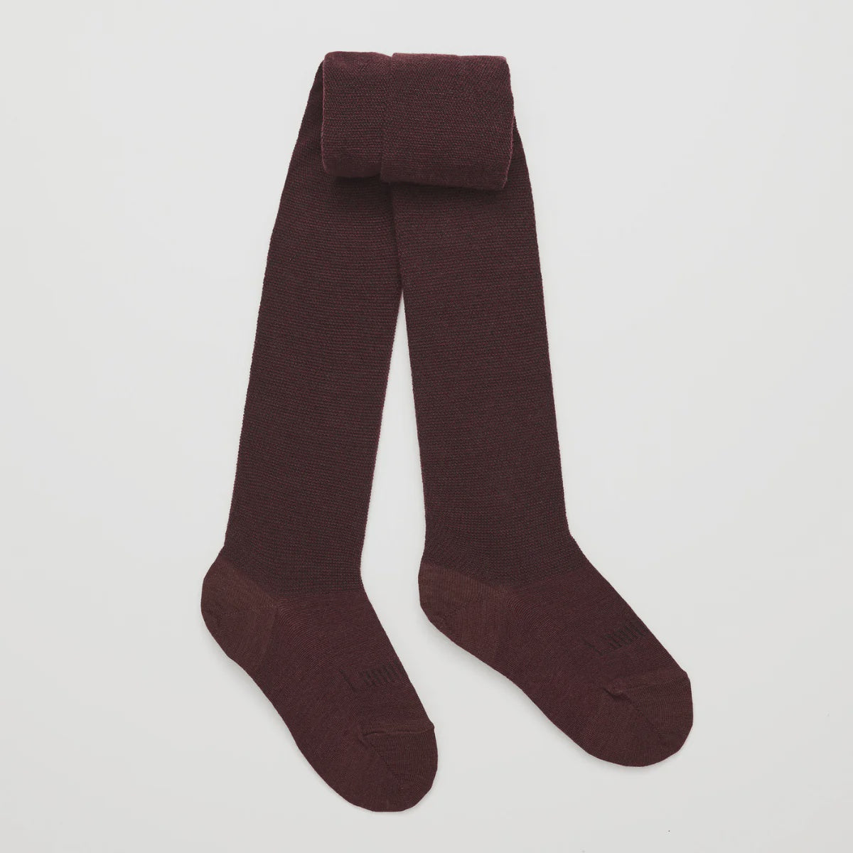 Merino Wool Tights Textured Knit Currant