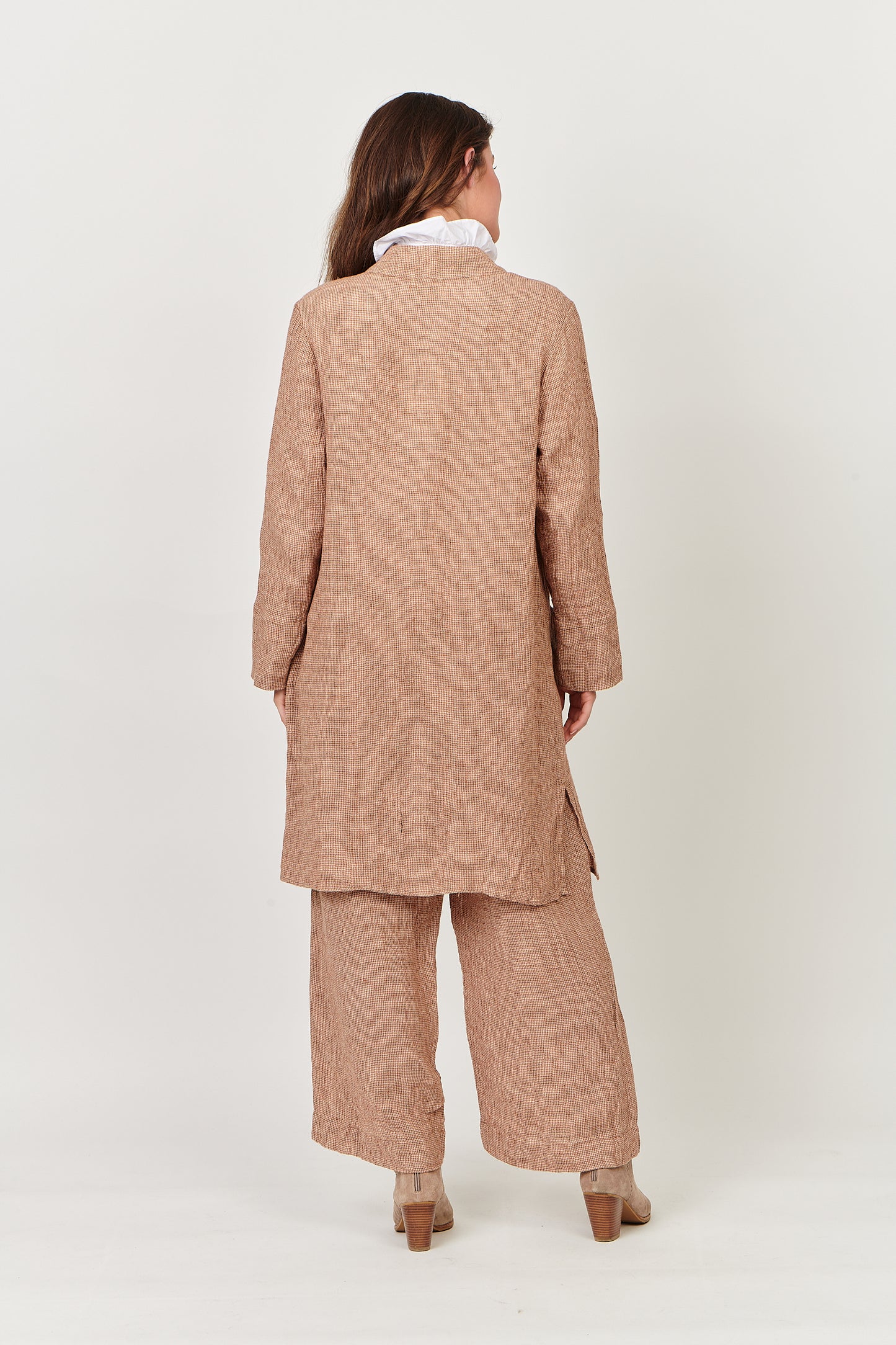 Linen Jacket Chai Puppytooth GA403