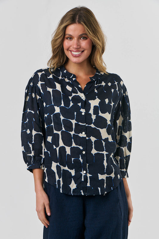 Ikat Linen Top GA436