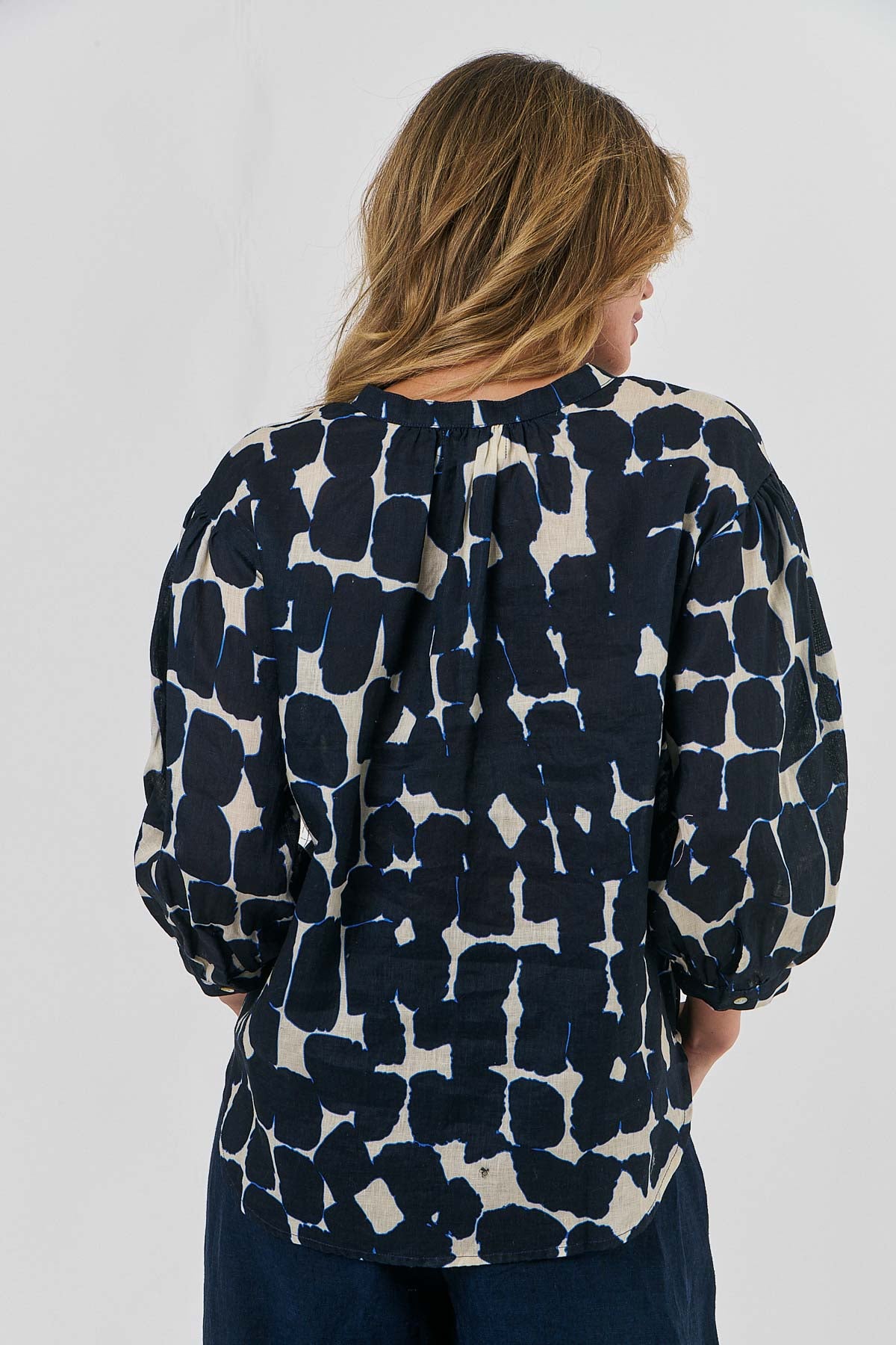 Ikat Linen Top GA436