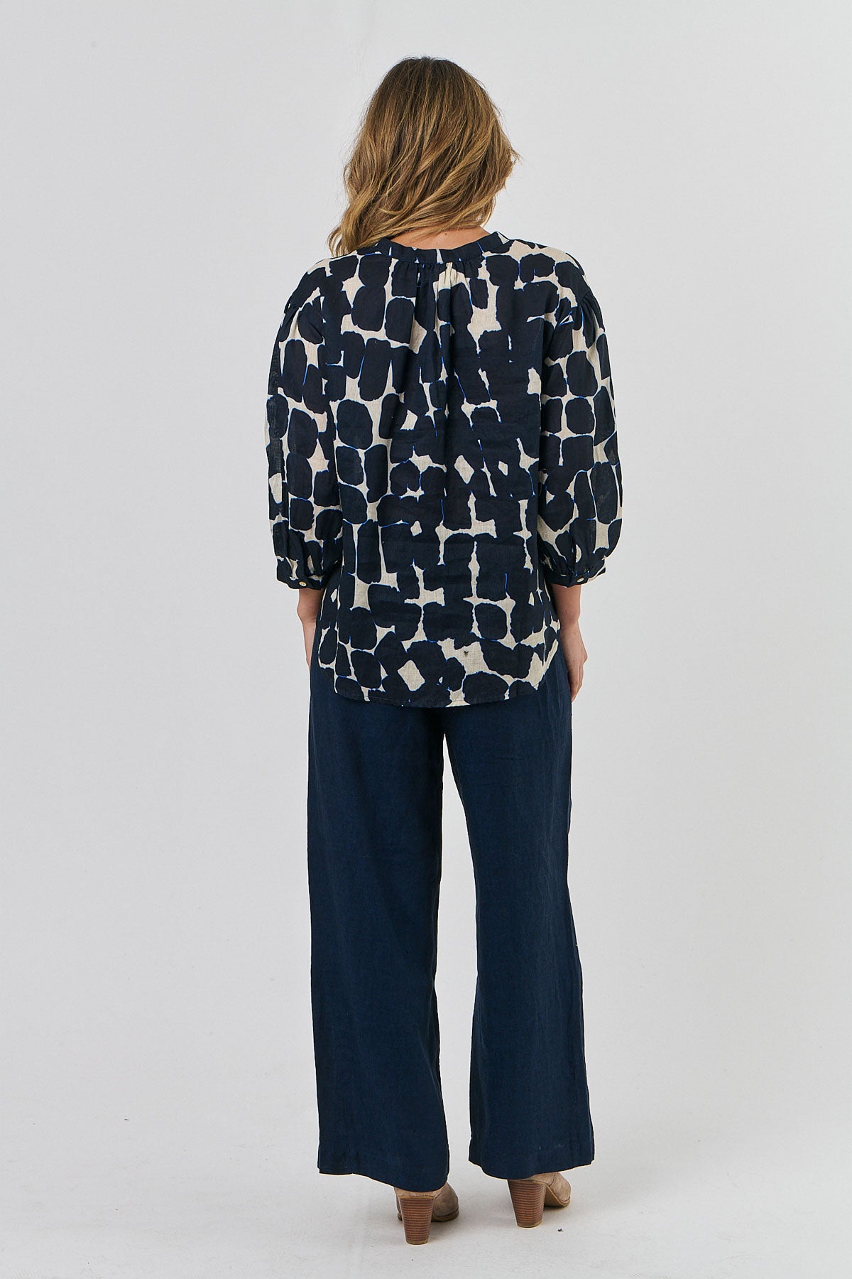 Ikat Linen Top GA436