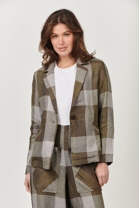 Linen Jacket GA500 Breen Plaid