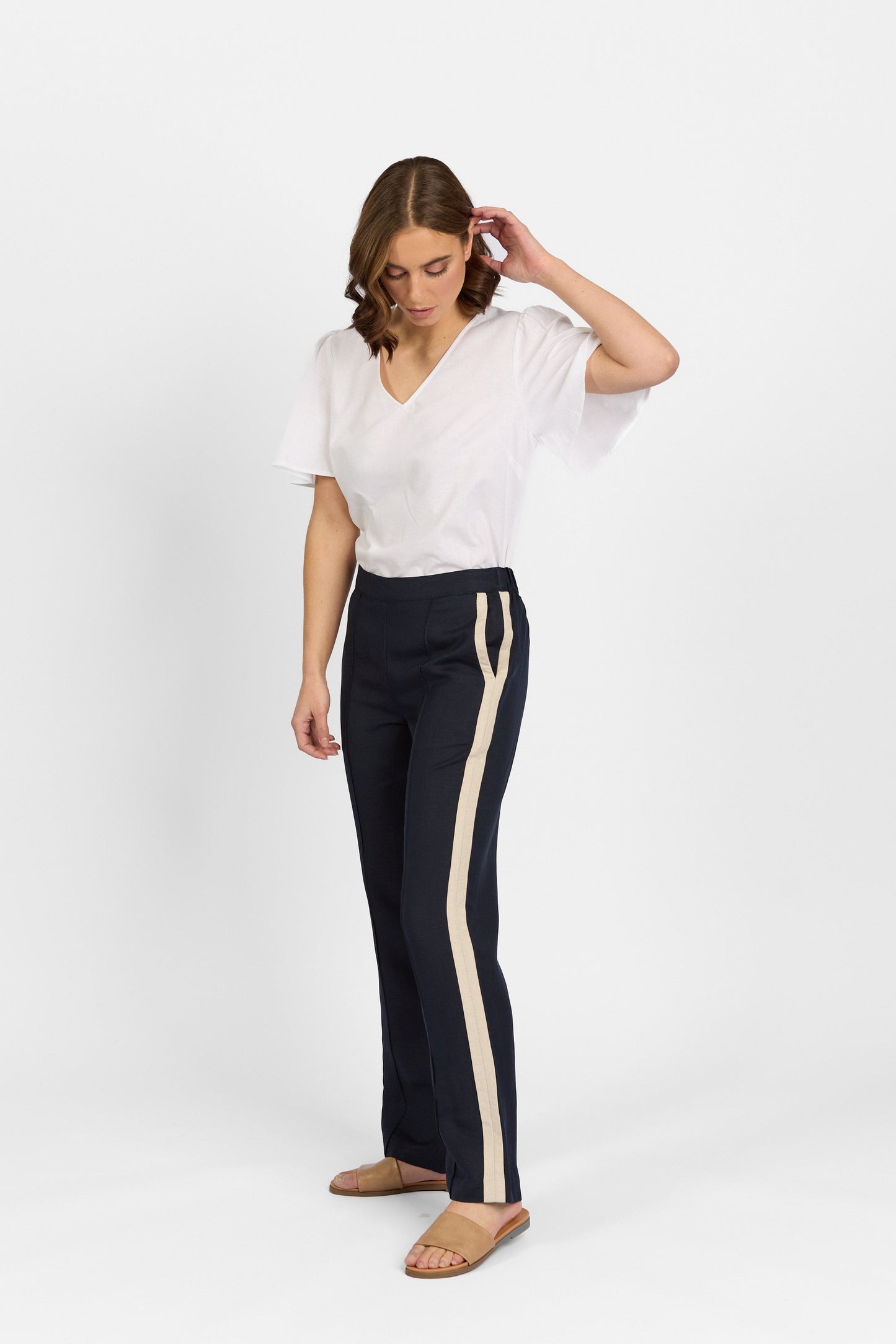 Elton Pant Ink/Ecru