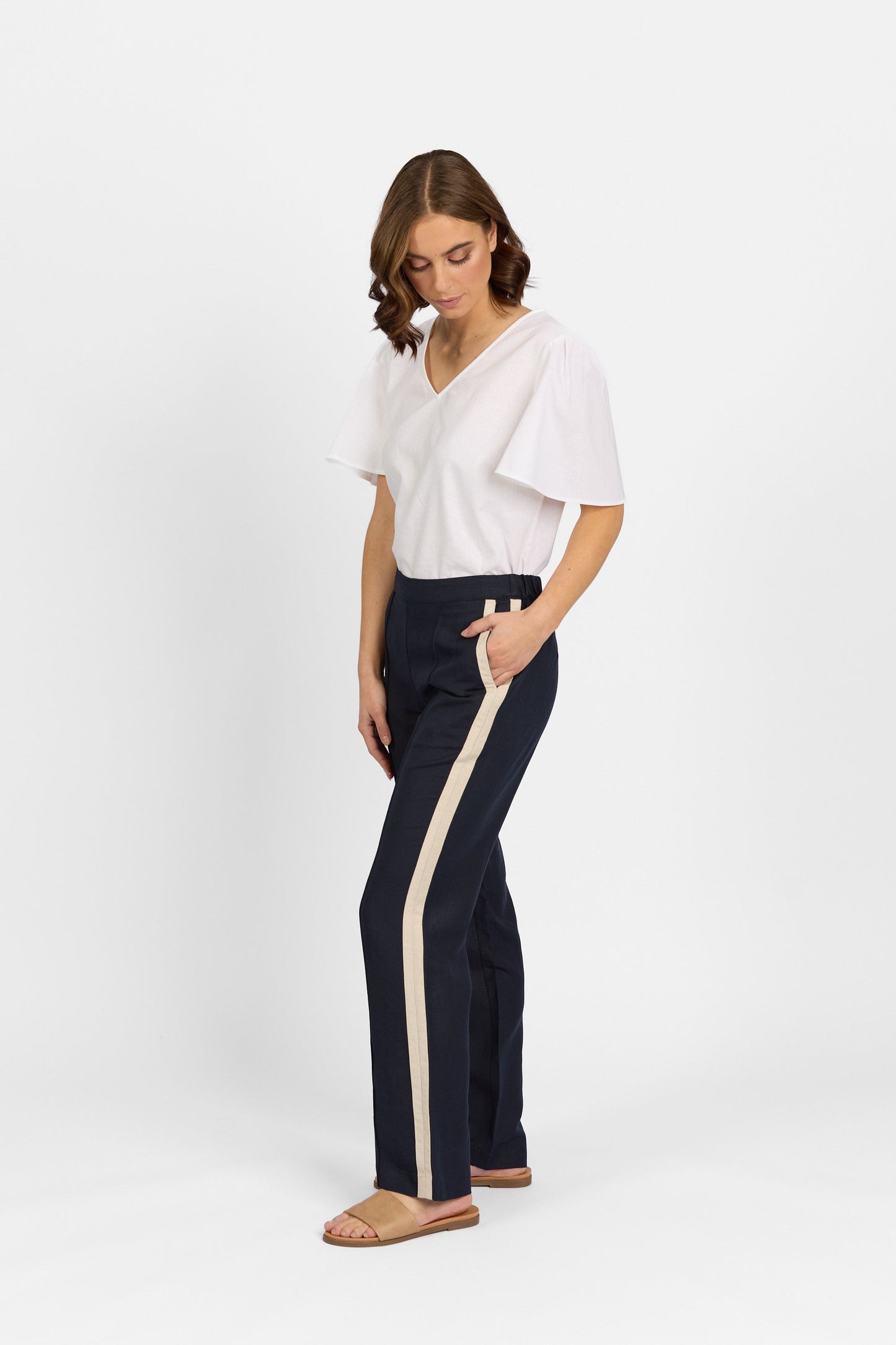 Elton Pant Ink/Ecru