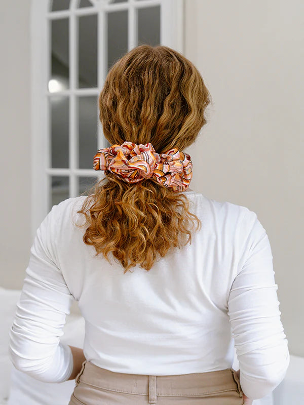 Aboriginal Journeys in the Sun Hair Scrunchie Larg