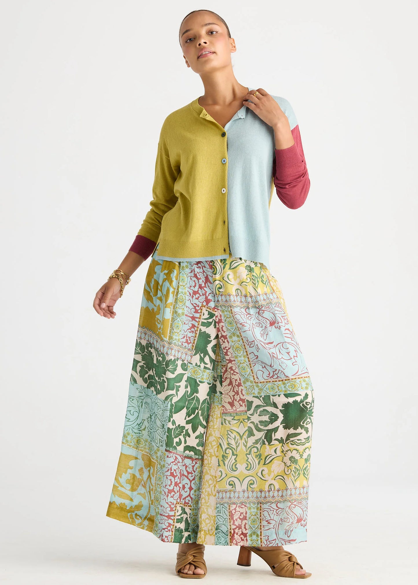 Colour Block Cardi Acacia