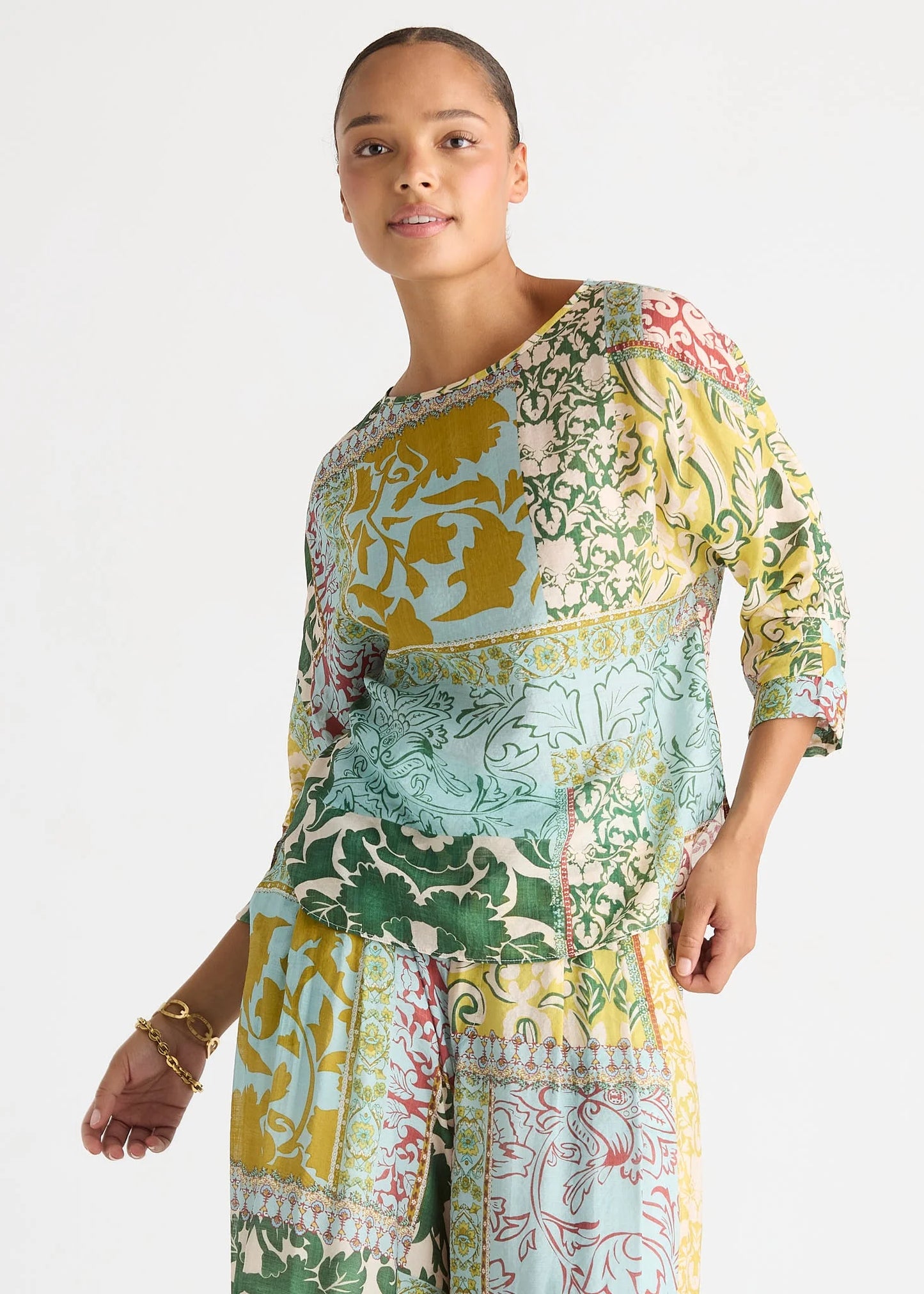 Relaxed Print Top Mosaic