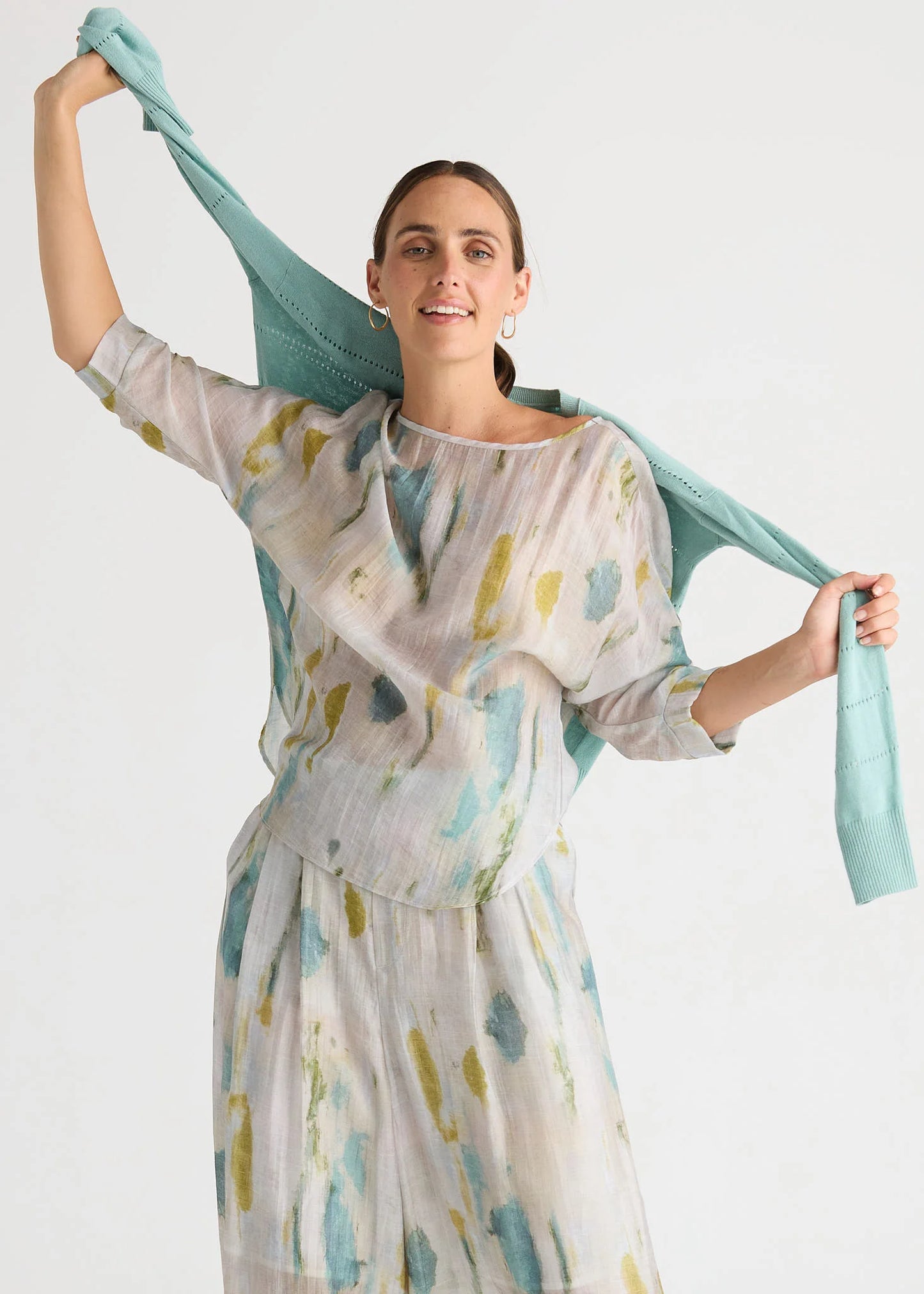 LC8886 Relaxed Print Top MIRAGE