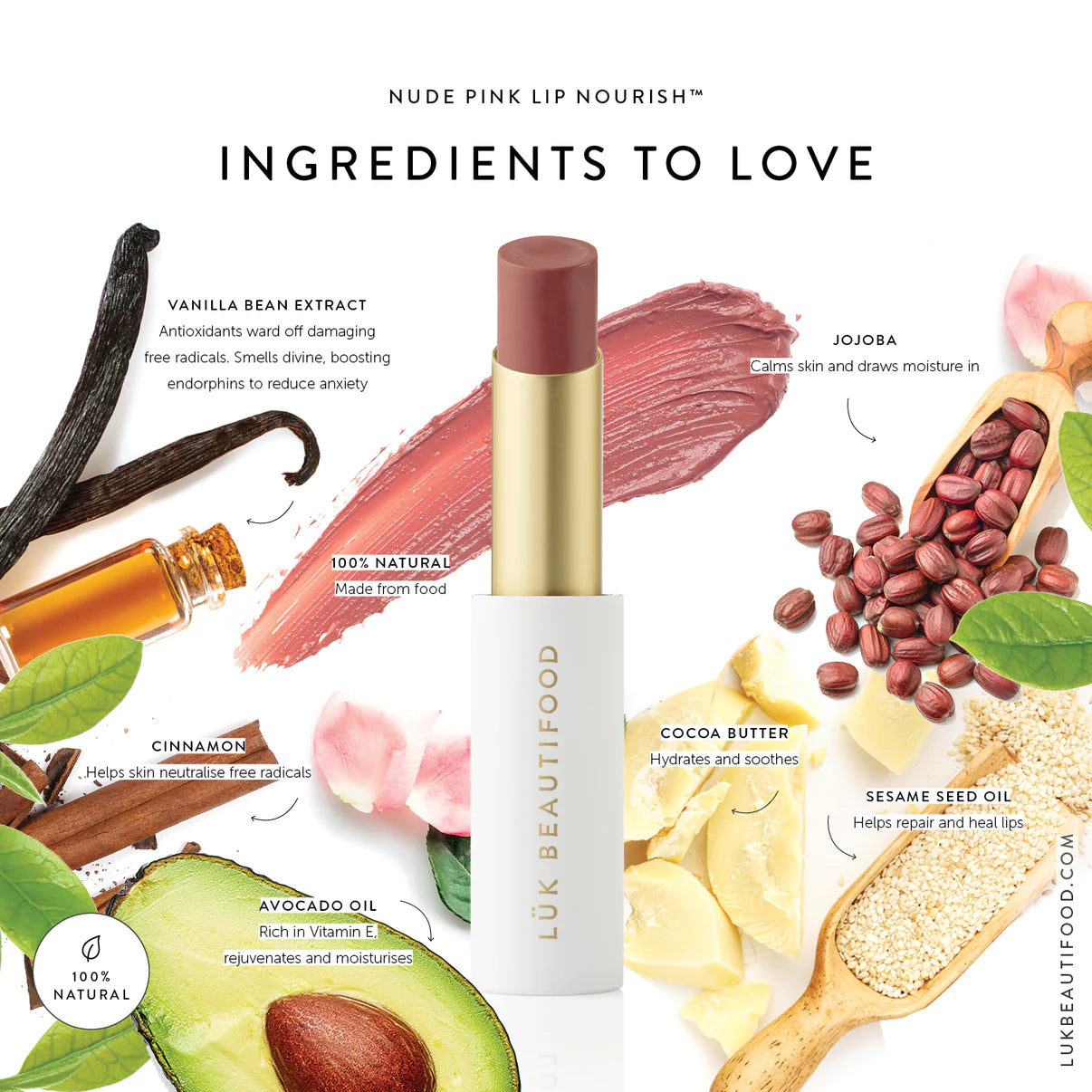 Luk Lip Nourish Natural Lipstick - Nude Pink