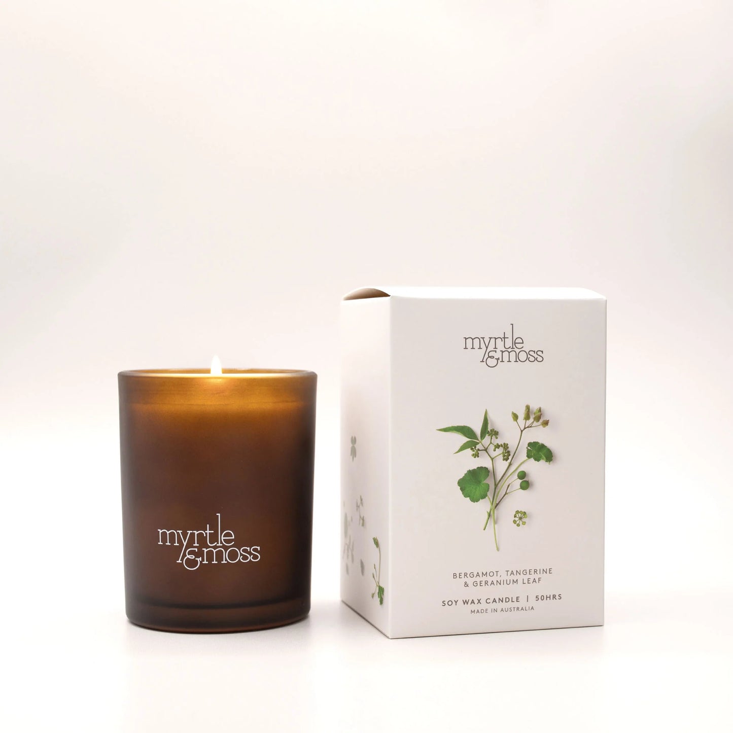Soy Wax Candle / Large 50HR Bergamot Rind Tangerine & Geranium Leaf
