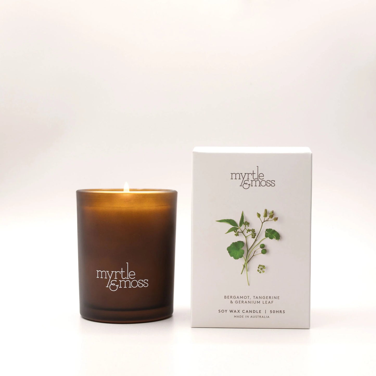 Soy Wax Candle / Large 50HR Bergamot Rind Tangerine & Geranium Leaf