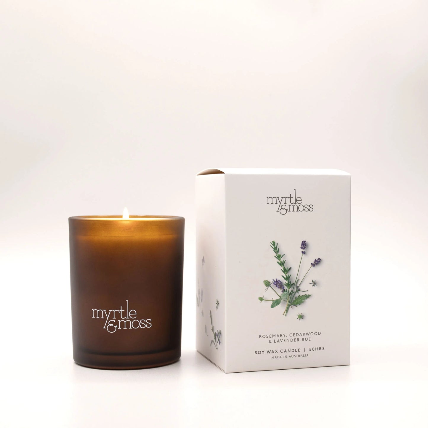 Soy Wax Candle / Large 50HR Rosemary Cedarwood & Lavender Bud