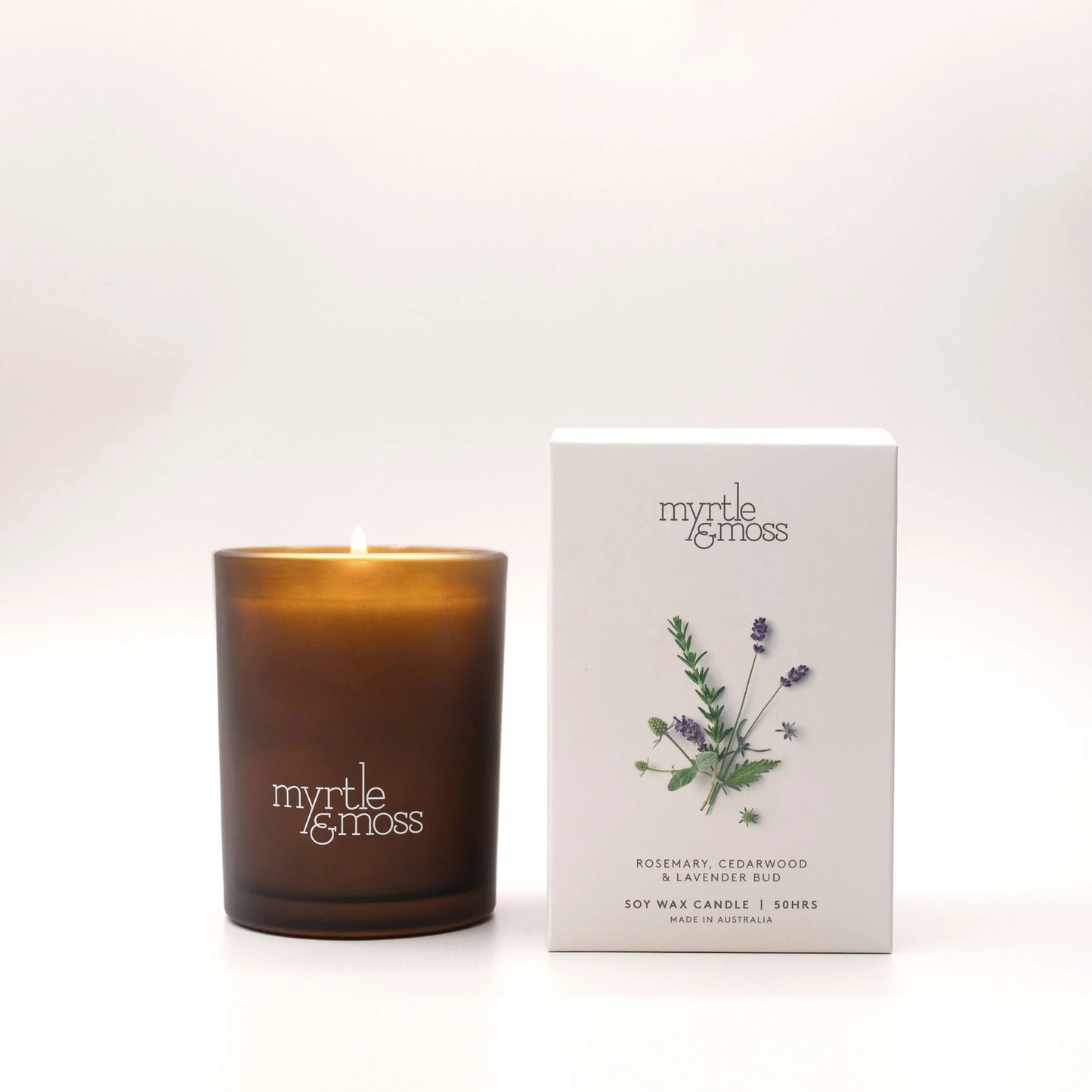 Soy Wax Candle / Large 50HR Rosemary Cedarwood & Lavender Bud