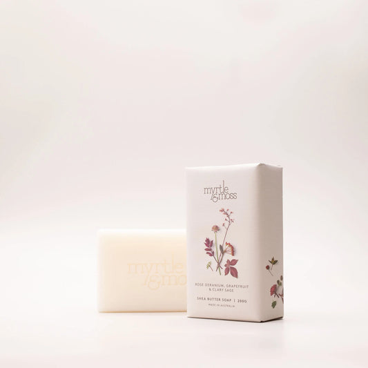 Shea Butter Soap Rose Geranium Grapefruit & Clary Sage