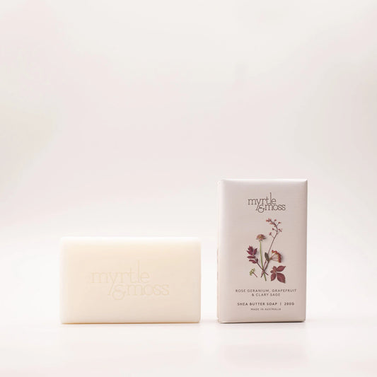 Shea Butter Soap Rose Geranium Grapefruit & Clary Sage