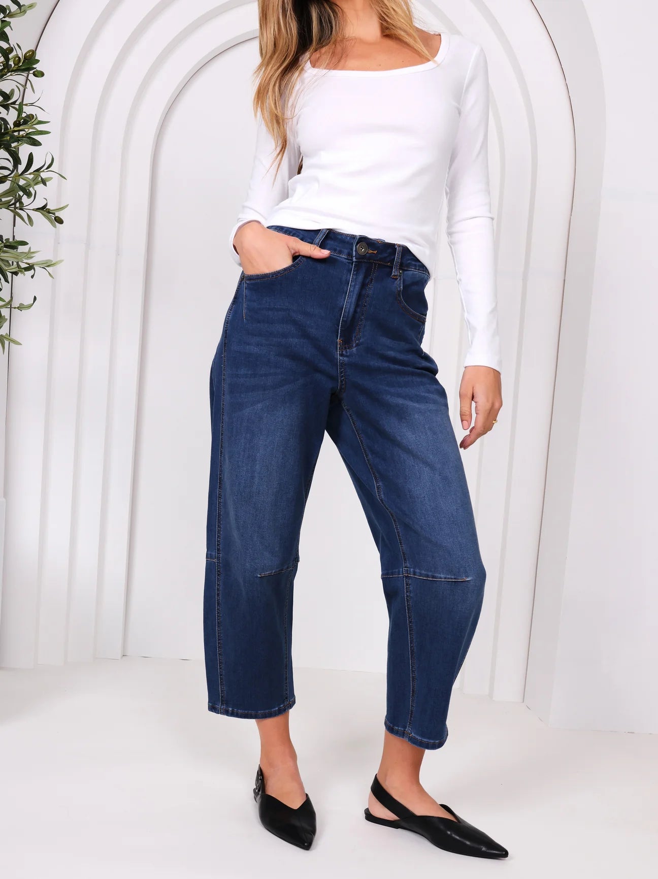 Toni Barrel Jeans Dark Denim