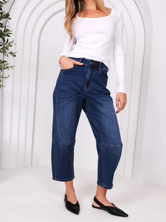 Toni Barrel Jeans Dark Denim