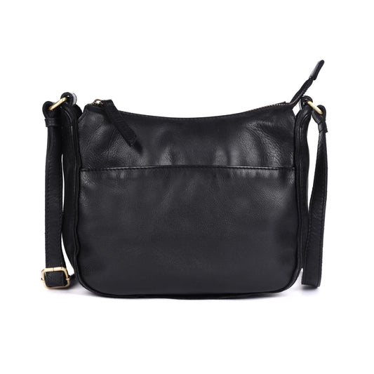 Clover Cross Body Leather Bag Black