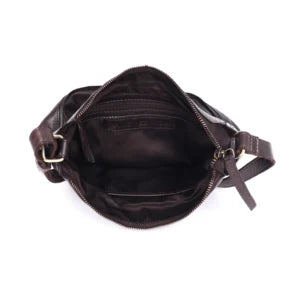 Clover Cross Body Leather Bag Chocolate