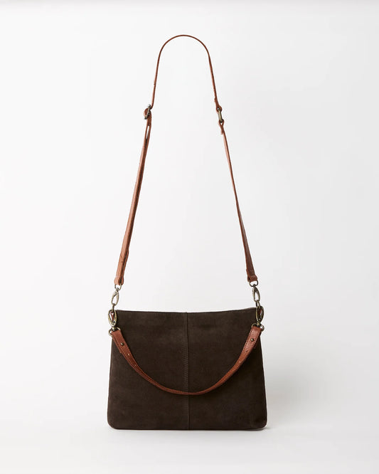 Juju & Co Suede Messenger - Chocolate