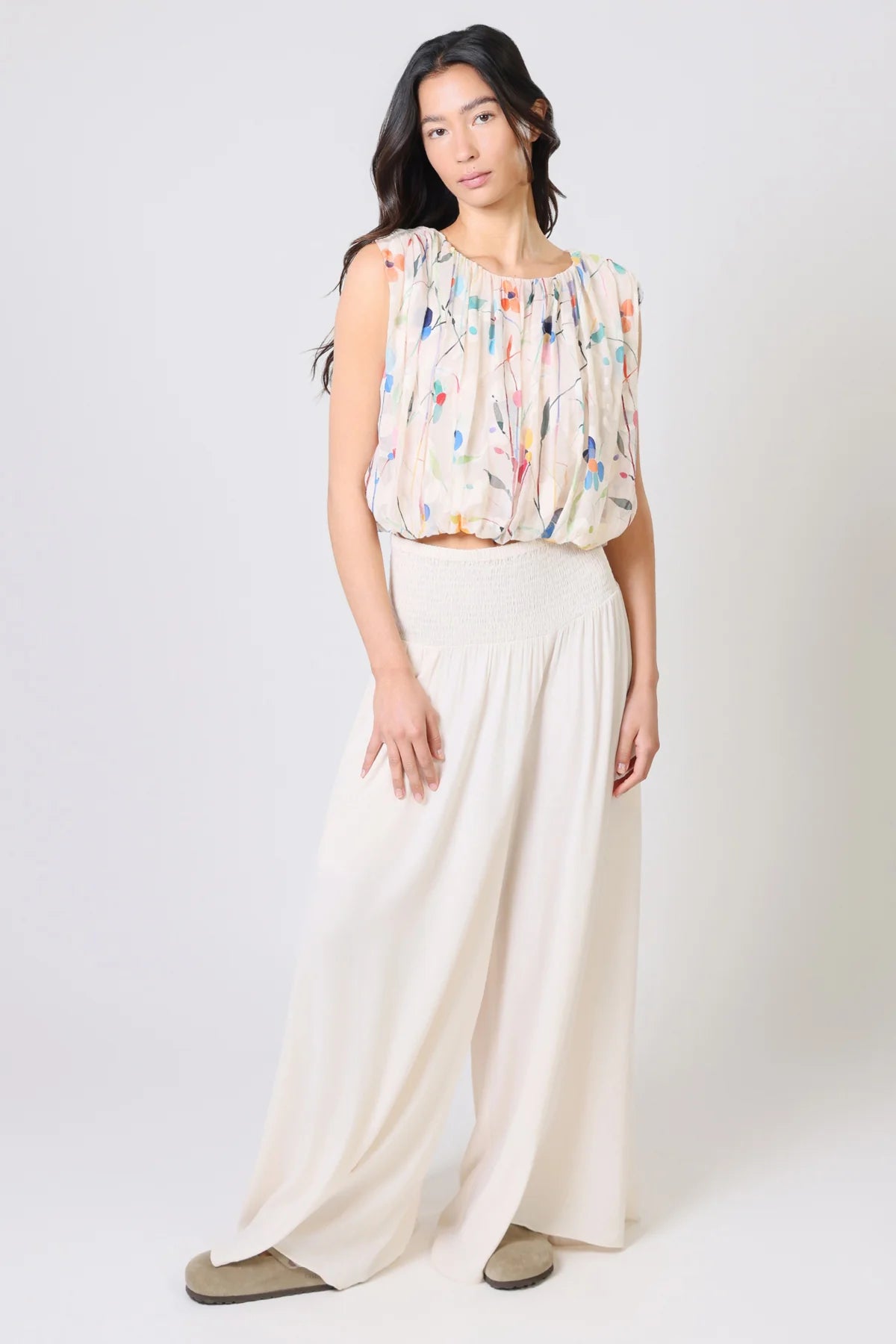 Sass Floral Print Sheer Top
