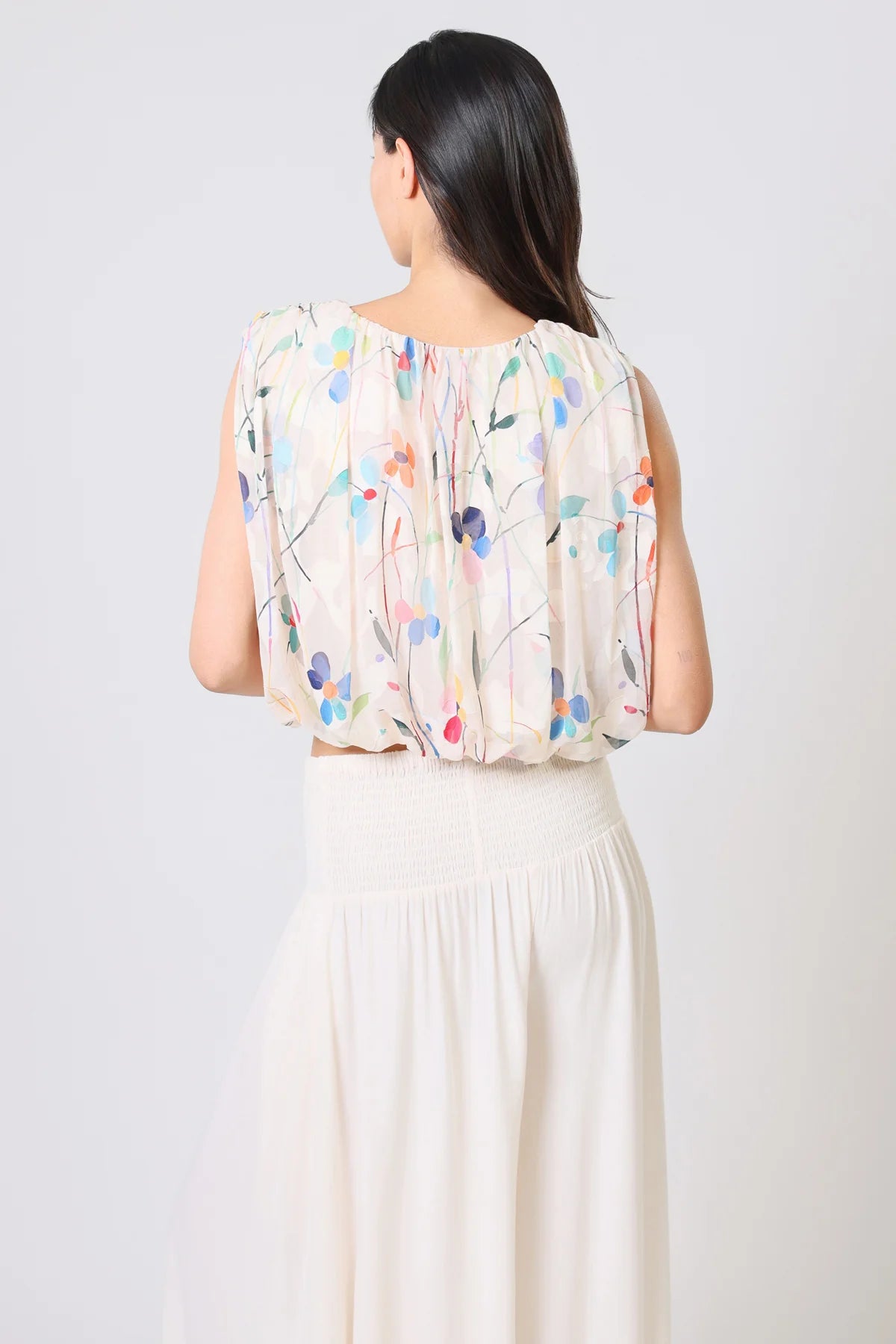 Sass Floral Print Sheer Top