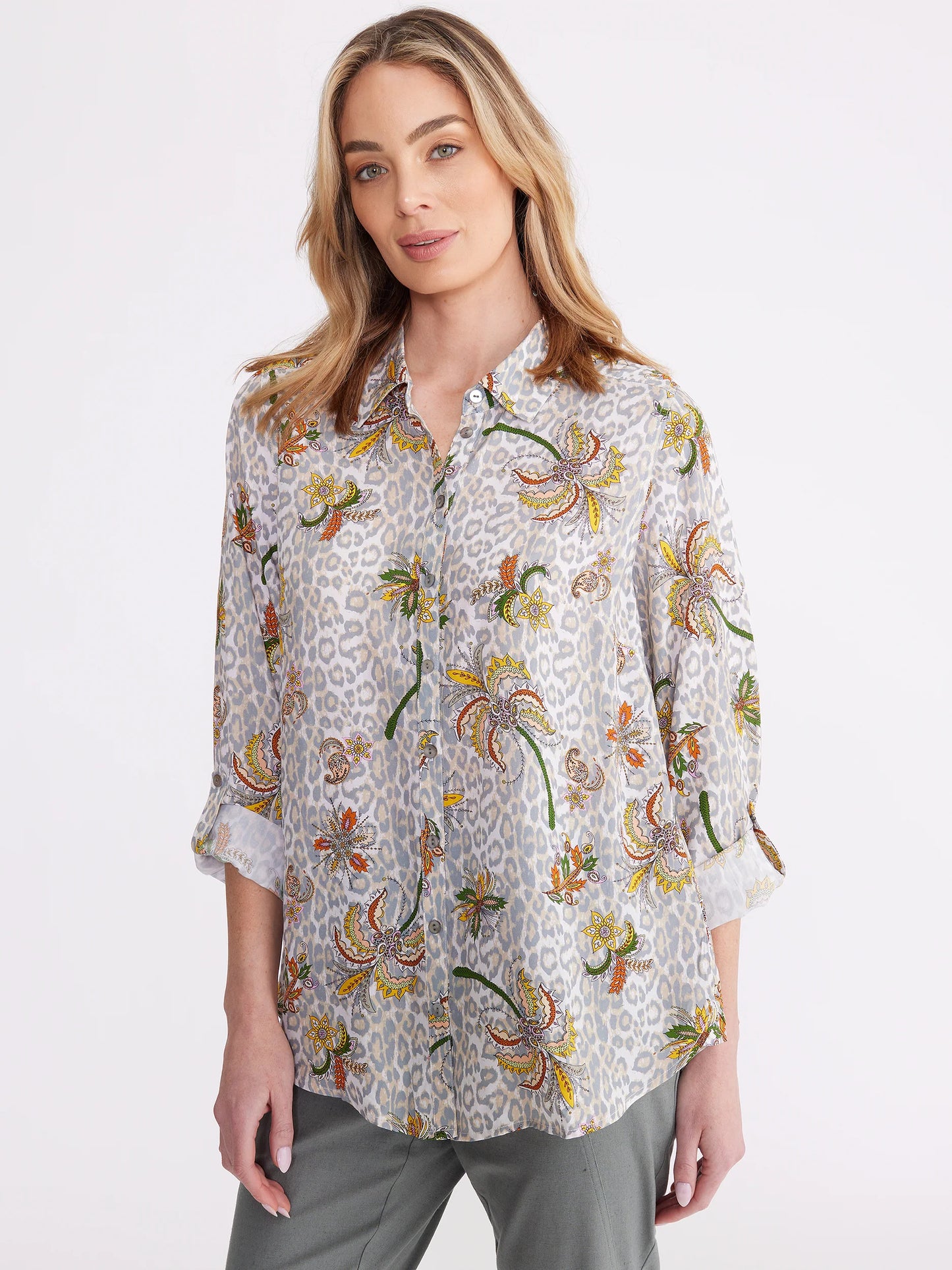 Yarra Trail Flower Leopard Shirt