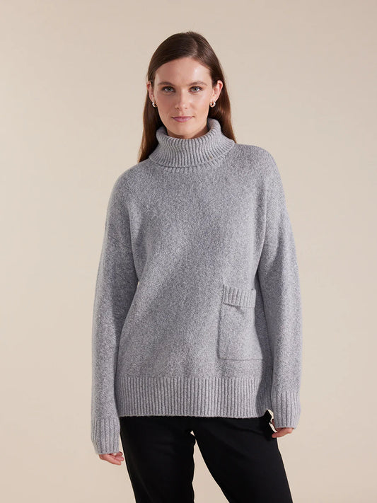 LONGLINE ROLL NECK SWEATER