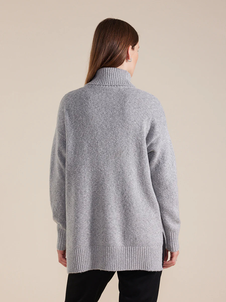 LONGLINE ROLL NECK SWEATER