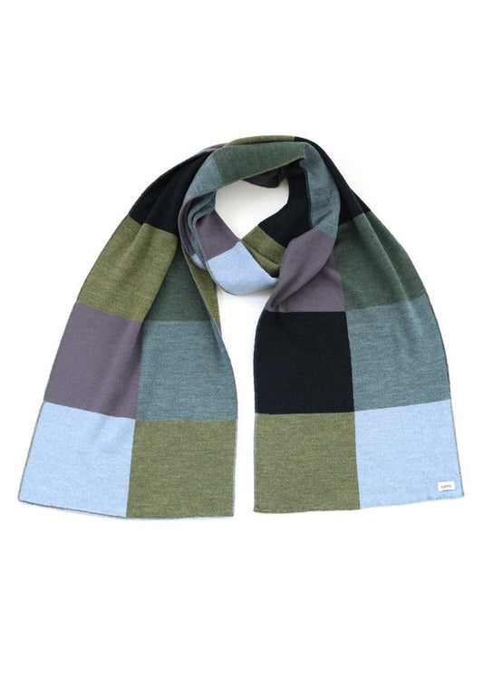 Frankie Patchwork Scarf in Merino Wool Aniseed