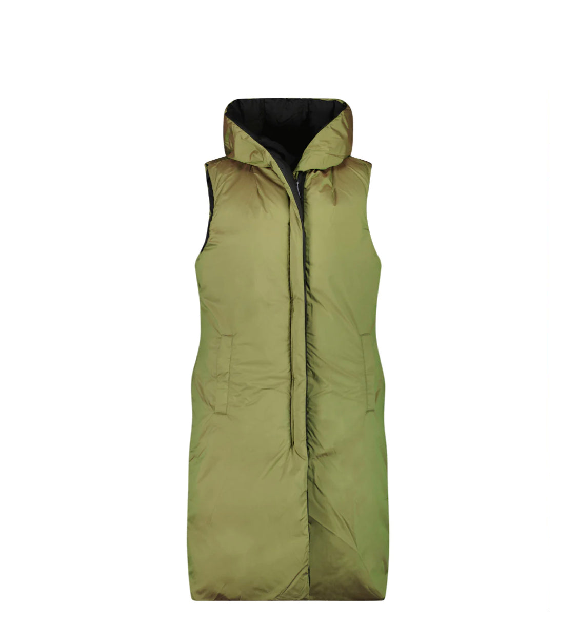 Moke Kyri - Women's Long Reversible Vest | Avocado/Black