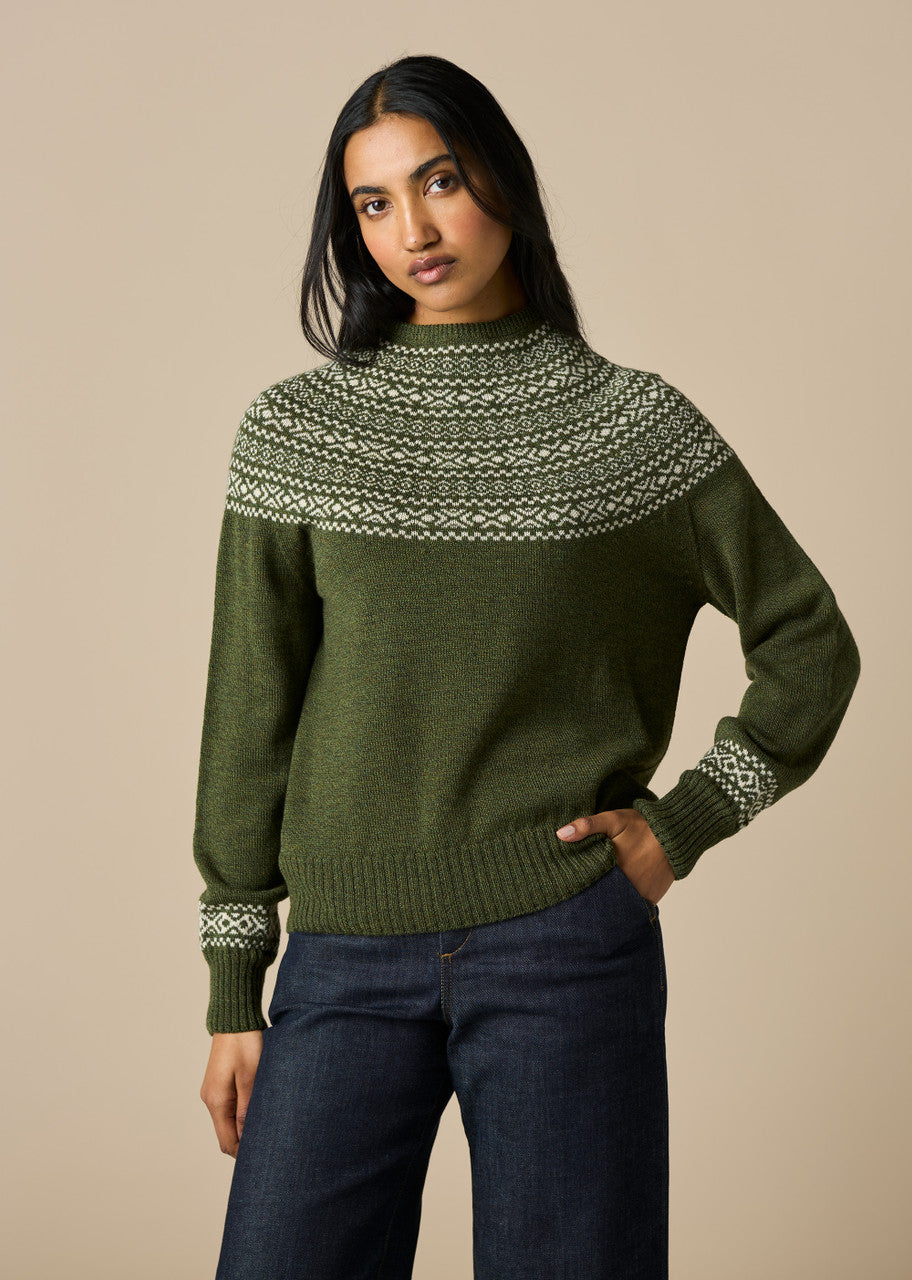 Ingrid Jumper Merino Wool Moss